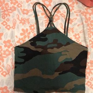Army halter, crop top
